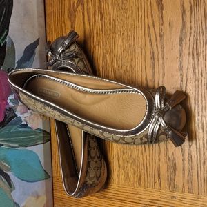 COACH Sophia Signature x Metallic Ballet Flats